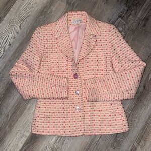 Vintage Tweed J. G. Hook Shade of Pink Blazer Size 6